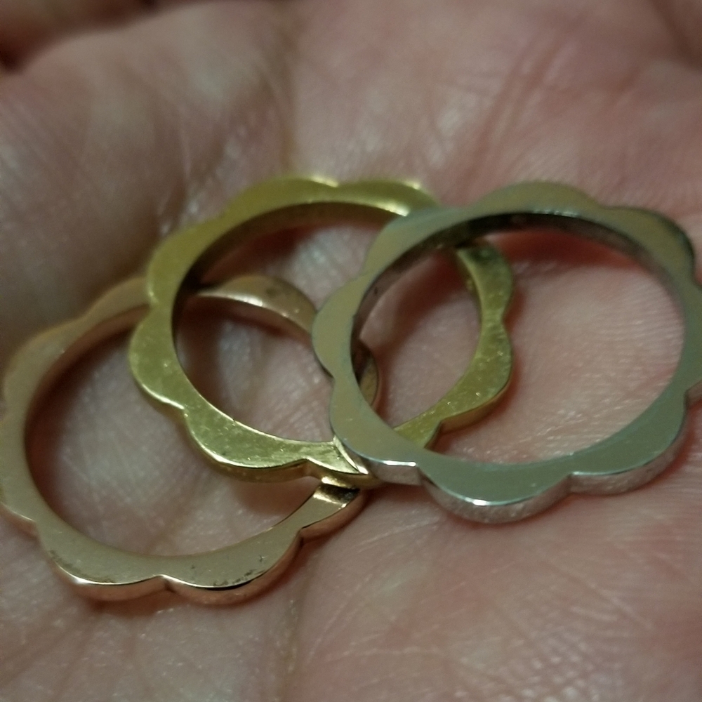 SOLD- KATE SPADE Tricolor Stackable Rings-7 - Picture 2 of 4